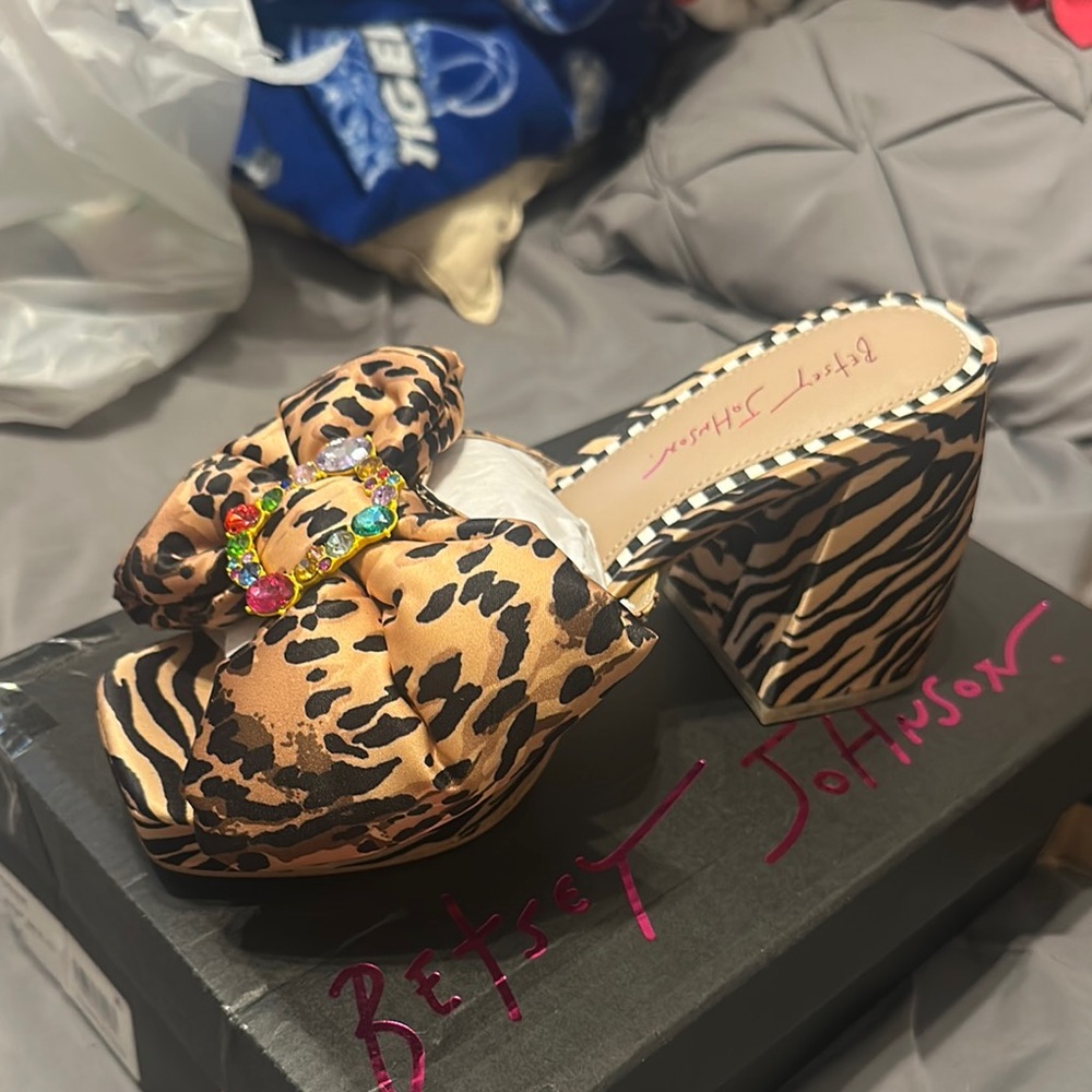 Betsey Johnson Brown Mules with Tassel Detail